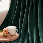Exclusivo Mezcla Fleece Blanket Twin Size for Bed, Super Soft and Warm, All Season, Cozy, Plush, Lightweight, 60x80 Inches Forest Green