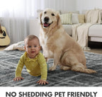 5x7 Ft Large Shag Rugs for Bedroom Living Room, Tie Dyed Ultra Soft Fluffy Furry Area Rug for Indoor Floor, Aesthetic Carpet for Home Decor (Grey)