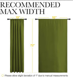 NICETOWN Christmas Window Curtains Blackout Drapes for Gifts, Thermal Insulated Solid Rod Pocket Blackout Curtains/Draperies for Living Room (Olive Green, 1 Pair, 52 by 72-Inch)