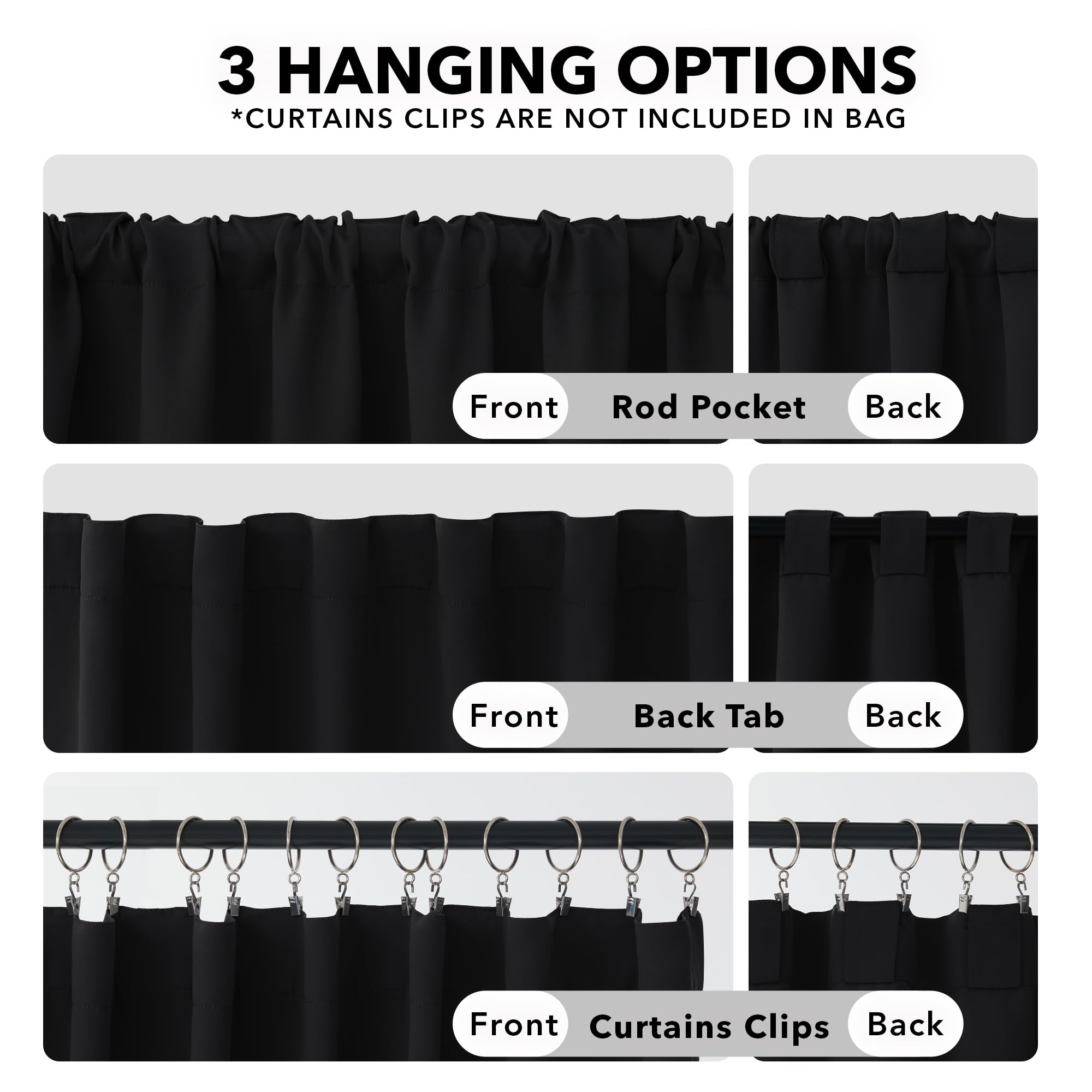 Deconovo Blackout Curtains for Bedroom 108 Inches Long