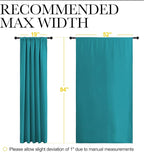 NICETOWN Peacock Blue Blackout Curtains Panels for Window, Thermal Insulated Rod Pocket Blackout Drapes/Draperies for Living Room (2 Panels, W52 x L84 inches)