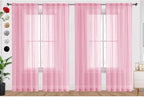 SpaceDresser Sheer Light Pink Curtains 4 Panels Rod Pocket Semi-Sheer Curtain 54 Inches Long Light Filtering Voile Window Drapes for Bedroom Living Room Kitchen, Each 52W x 54L