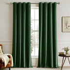 MIULEE Christmas Velvet Curtains Emerald Green Grommet Curtain Thermal Insulated Soundproof Room Darkening Blackout Curtains/Drapes for Girls & Ladys Living Room/Bedroom Decor 52 x 96 Inch 2 Panels