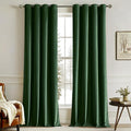 MIULEE Christmas 90 Inches Velvet Curtains Emerald Green Elegant Grommet Curtain Thermal Insulated Soundproof Room Darkening Drapes for Classical Living Room Bedroom Decor 52 x 90 Inch Set of 2