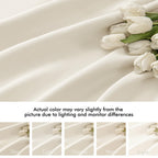 MIULEE Beige White Back Tab Blackout Curtains 52x72 Inches Long 2 Panel Set
