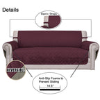 Easy-Going Reversible Couch Cover, 3 Cushion Sofa, Large, Wine/Beige