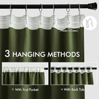 MIULEE Olive Green Back Tab Blackout Curtains 90 Inches Long 2 Panels Set for Living Room Bedroom Privacy, Rod Pocket/Pinch Pleat Thermal Insulated Room Darkening Pleated Light Blocking Drapes