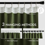 MIULEE Olive Green Back Tab Blackout Curtains 52x108 Inch Long 2 Panels Set