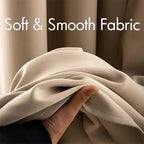 MIULEE Beige Blackout Bedroom Curtains Drapes 96 Inch Long 52"x96"