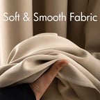 MIULEE Beige Blackout Bedroom Curtains Drapes 96 Inch Long 52"x96"