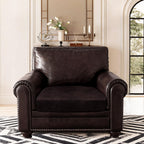 ANARACHON Leather Look Couch Cushion Covers Sofa Seat Slipcovers Sets Couches Furniture Protector for Sectional Armchair Loveseat Pets Kids Stretch Spandex Fabric (1 Cushion Armchair, Chocolate)