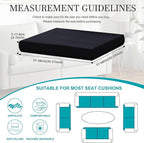 12 Pcs Stretch Patio Cushion Covers,Outdoor Couch Covers Replacement,Outdoor Couch & Sofa Slipcovers,for Patio Furniture Cushion Covers,Washable Reusable Furniture Protector (Black,Cover Only)