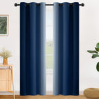 SimpleHome Ombre Blue to Grey White Curtains for Living Room 42Wx84L