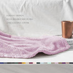 Exclusivo Mezcla Plush Fuzzy Fleece Throw Blanket Extra Large, Super Soft, Fluffy and Warm Blankets for Couch, Bed, All Season (Light Purple, 50x70 inches)