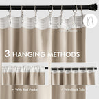 MIULEE Taupe Back Tab Blackout Curtains 52x96 Inch Long 2 Panels Set