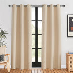 NICETOWN Room Darkening Draperies Window Curtain Panels, Biscotti Beige, 2 Panels, W42 x L80 -inch, Thermal Insulated Grommet Room Darkening Curtains for Bedroom