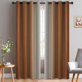 Yakamok Ombre Curtains Burnt Orange and Greyish White for Bedroom,52Wx84L