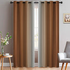 Yakamok Ombre Curtains Burnt Orange and Greyish White for Bedroom,52Wx84L