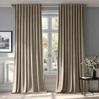 MIULEE Taupe Velvet Curtains 52x108 inches Luxury Blackout Curtains