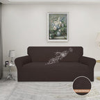 Easy-Going 100% Waterproof Couch Cover, Dual Waterproof Sofa Cover, Stretch Jacquard Sofa Slipcover, Leakproof Furniture Protector for Kids, Pets, Dog and Cat (Sofa, Chocolate)
