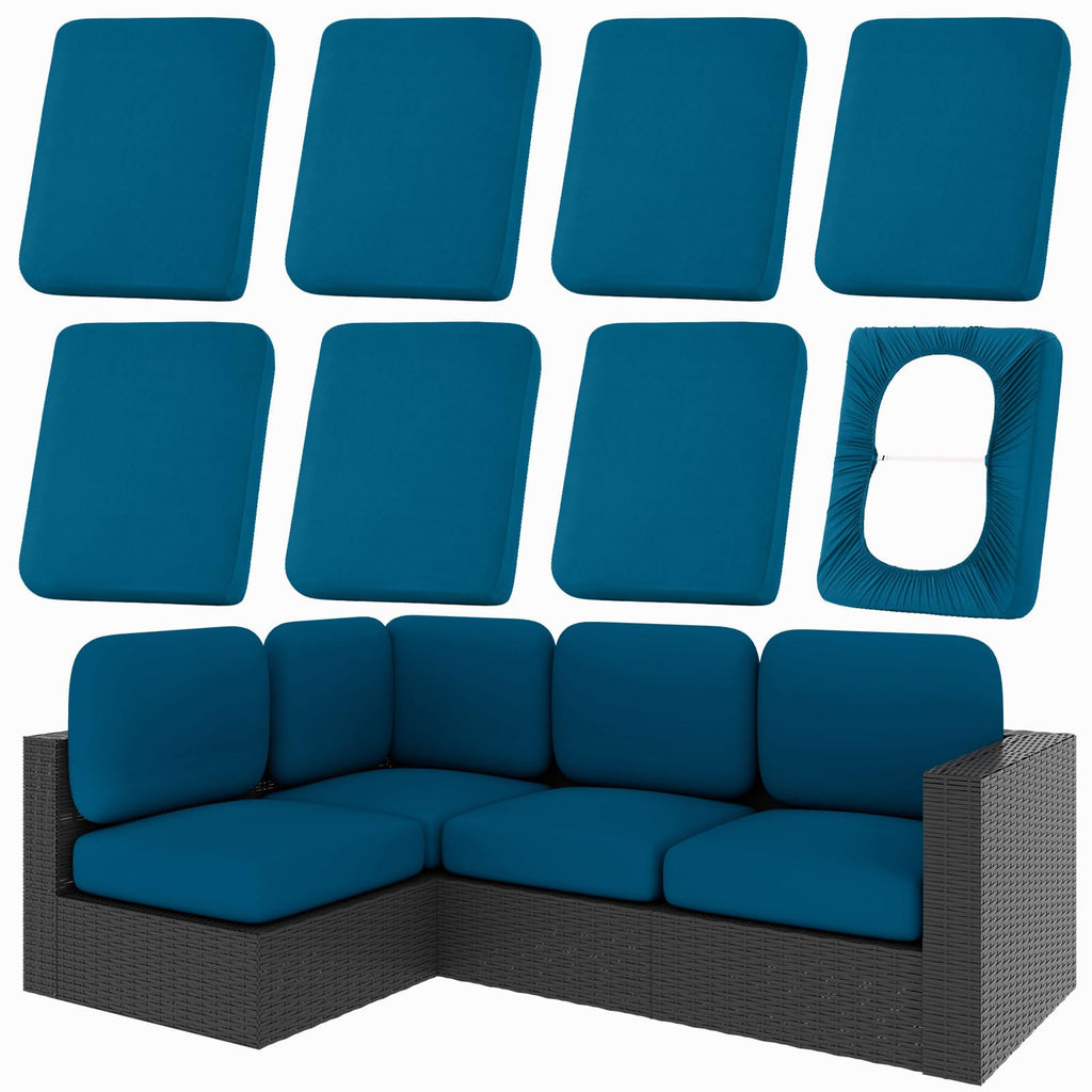 hyha 12Pcs Patio Cushion Covers, Stretch Outdoor Couch Cushion Covers
