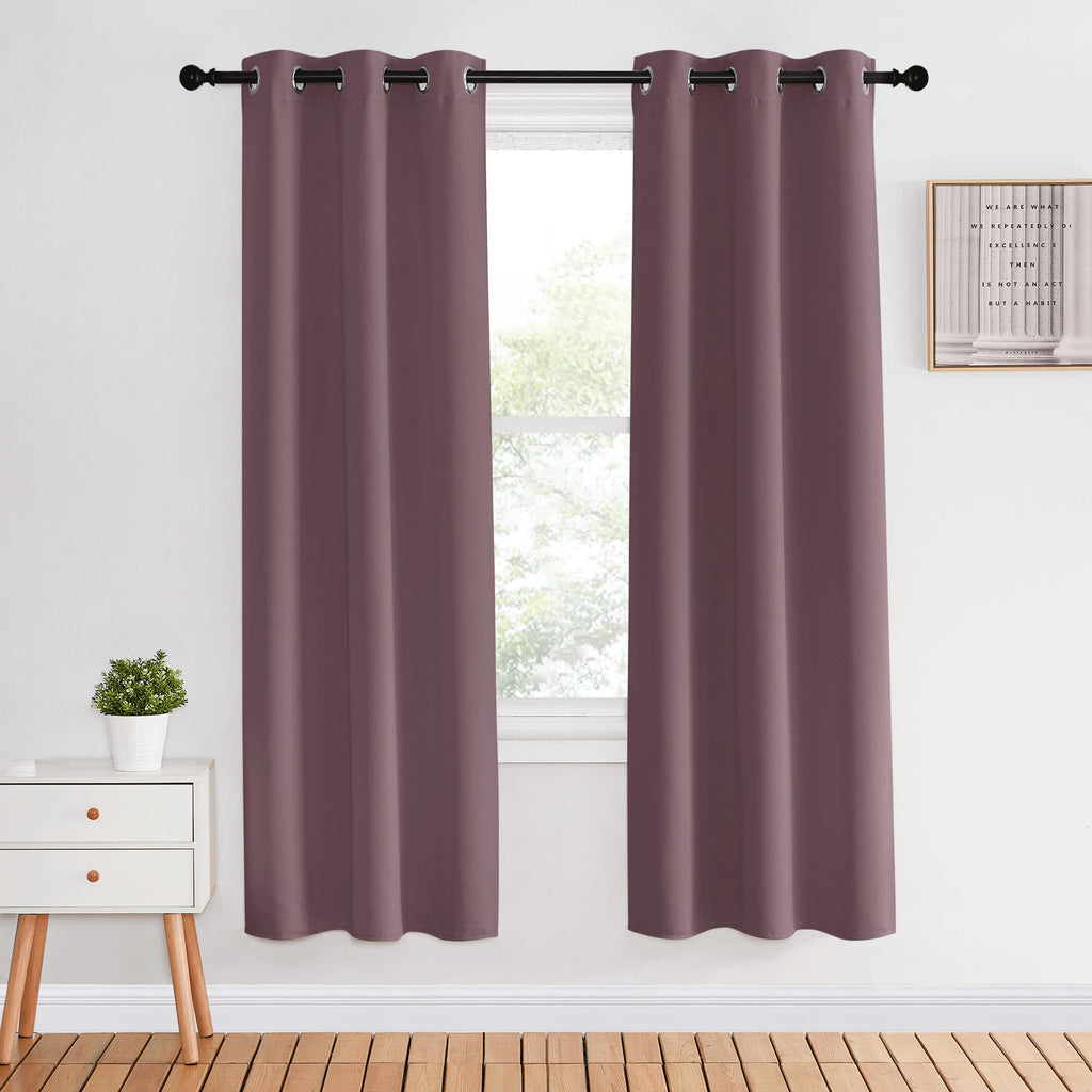 NICETOWN Blackout Curtains for Bedroom, Dry Rose, 34 inches by 70 inches Long Curtains & Drapes for Living Room, Thermal Insulated Window Treatment Draperies for Nursery