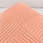 Fancy Homi 2 Packs Peach Samll Decorative Throw Pillow Covers 12x12 Inch with for Couch Bed Sofa, Rustic Farmhouse Boho Home Decor, Soft Corss Patchwork Corduroy Cute Square Cushion Case 30x30 cm