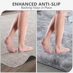 Shag Area Rugs for Bedroom Living Room,6X9 Ultra Soft Fluffy Area Rugs for Dorm, Indoor Carpet Nursery Rugs for Kids Room Home Decor,Tie-Dye Grey