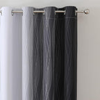 Estelar Textiler Ombre Greyish White and Black Blackout Curtains & Drapes 54 Inch Length 2 Panels for Bedroom, Thermal Insulated Full Light Blocking Grommet Blackout Drapes for Bathroom, 52Wx54L