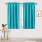 DWCN Turquoise Room Darkening Blackout Curtains - Thermal Insulated Privacy Energy Saving Window Curtain Drapes 52 x 54 inch Length, Set of 2 Bedroom Living Room Curtains
