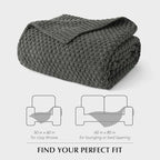 EVERGRACEHOME Chunky Chenille Knit Throw Blanket for Couch, Soft Luxurious Moss Stitch Blankets for Bed, Cozy Decorative Farmhouse Knitted Throws for Sofa, Charcoal Gray, 60" x 80"