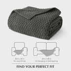 EVERGRACEHOME Chunky Chenille Knit Throw Blanket, 60 x 80, Charcoal Gray
