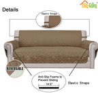 Easy-Going Reversible Couch Cover, 3 Cushion Sofa, Large, Camel/Ivory