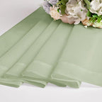 Chyhomenyc Light Green Sheer Valances for Windows 2 Pack, Small Window Curtains for Living Room Bathroom Cafe Laundry Basement, Modern Top Dual Rod Pocket Voile Curtain, 42W x 14L inches