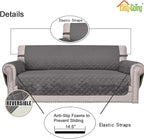 Easy-Going Chair Sofa Slipcover Reversible Sofa Cover Water Resistant Couch Cover Furniture Protector Cover with Elastic Straps for Pets Kids Children Dog Cat (Chair, Gray/Ivory)