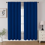 CUCRAF Royal Blue Blackout Curtains 72 inch Length 2 Panels Set, Rod Pocket Room Darkening Drapes for Bedroom Living Room, Insulated Thermal Light Blocking Window Curtain (W52 x L72 Inch)