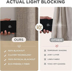 Joydeco Blackout Curtains for Bedroom - 100% Light Blocking 2 Panels Set Linen Drapes 42" W x 96" L, Thermal Insulated Room Darkening Curtains, Linen Textured for Living Room, Rod Pocket & Back Tabs