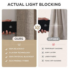 Joydeco Blackout Curtains for Bedroom - 120 Inch Long 100% Light Blocking 2 Panels Set Linen Drapes, Thermal Insulated Room Darkening Curtains, Linen Textured for Living Room, Rod Pocket & Back Tabs