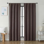 Simplebrand Ava Chocolate Blackout Curtains for Bedroom 84 Inch Length 2 Panels Set, Solid Thermal Insulated Privacy Nursery Window Treatment Curtains Blackout Drapes, W40 x L84 Inch, Chocolate