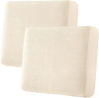 H.VERSAILTEX Super Stretch Individual Seat Cushion Covers Sofa Covers Couch Covers Slipcover Sets Thick Jacquard Textured Twill Fabric (2 Piece Large Sofa Cushion Covers, Cream)