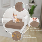 Easy-Going Stretch Sectional Couch Covers 1 Piece Chaise Lounge Slipcover L Shape Separate Cushion Couch Seat Chaise Cover for Both Left/Right Sectional Couch Camel