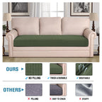 H.VERSAILTEX Super Stretch Individual Seat Cushion Covers Sofa Covers Couch Cushion Covers Slipcover Sets Thick Jacquard Textured Twill Fabric (1 Piece Sofa Cushion Cover, Bronze Green)