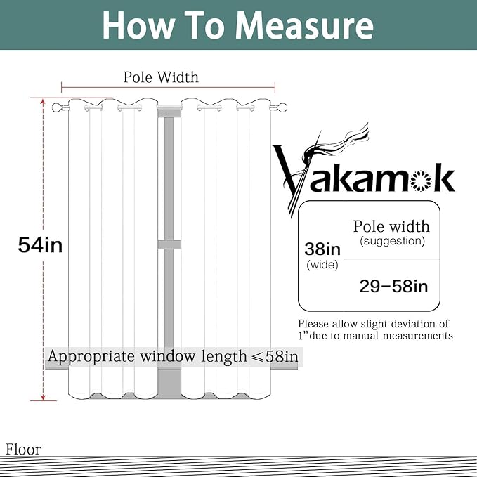 Yakamok Blackout Curtains Room Darkening Thermal Insulated with Grommet Window Curtain for Bedroom, 38Wx54L inch, Sage Green, 2 Panels