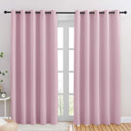 NICETOWN Room Darkening Draperies Curtains for Girls Room, Nursery Essential Thermal Insulated Grommet Top Blackout Panels (Lavender Pink, 1 Pair, 70 x 84 inches)