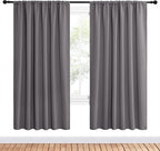 NICETOWN Blackout Curtain Panels for Window - Thermal Insulated Rod Pocket Blackout Drapes/Draperies for Dining Room (2 Panels, W62 x L72 inches, Grey)