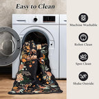 Rugflix 5x7 Floral Area Rug for Living Room, Bedroom, Machine Washable Rugs with Non-Slip Backing, Indoor Low Pile Carpet for Dining Room, Nursery, Kids Pet Friendly