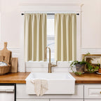 RYB HOME 100% Blackout Short Curtains for Small Window, Thermal Insulated