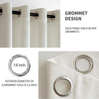 MIULEE Velvet Off White Elegant Grommet Curtains - Thermal Insulated Soundproof Room Darkening Black Out Curtains/Drapes for Classical Living Room Bedroom Decor - 52 x 108 Inch Set of 2