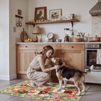 Babovid Green Floral Hallway Runner Rug 2x4 for Bedroom Kitchen