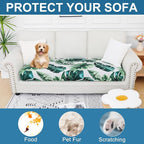Smiry Printed Couch Cushion Covers, Stretch Soft Couch Covers for Sofa, Washable Non-Slip Sofa Slipcover Furniture Protector for Indoor and Outdoor (Large, Green)